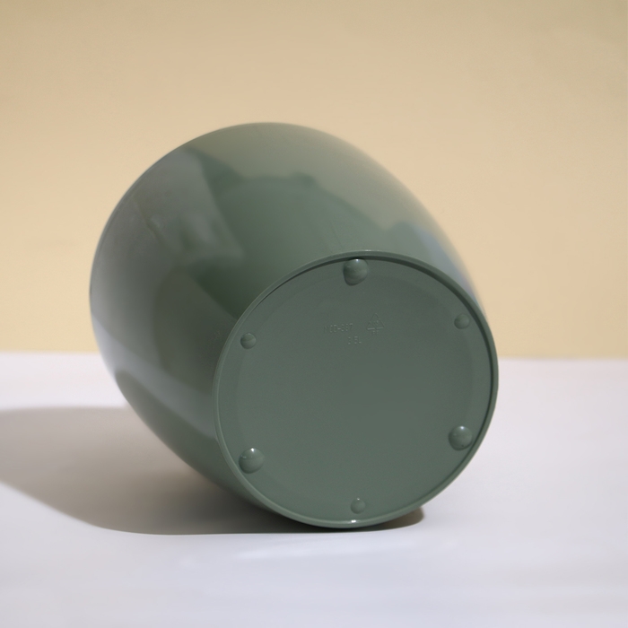 Кашпо для цветов, d = 19 см, 3,5 л, пластик, цвет зелёный шалфей