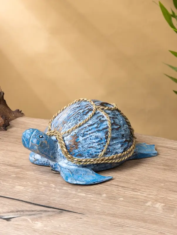 Сувенир "Черепаха" дерево сиграсс, кокос, 25х16х10 см, цв. голубой