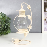 Подсвечник металл 1 свеча "Лампада", белый 14х10х22 см