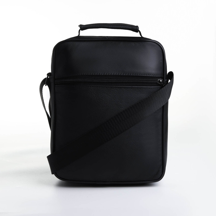 Сумка мужская на молниях, длинный ремень, цвет чёрный Сумка мужская на молниях, длинный ремень, цвет чёрный