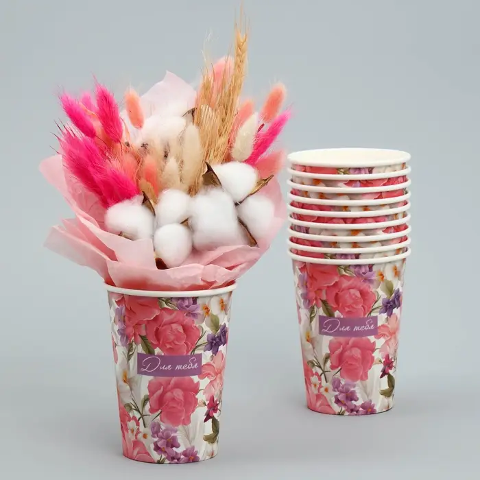 Стакан для цветов &laquo;Цветы яркие&raquo;, 350 мл