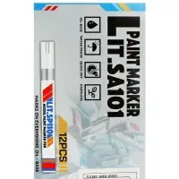 Маркер-краска, лаковый наконечник, пулевидный 4 мм, ширина линии 2.5 мм, белая, цена за 1 штуку