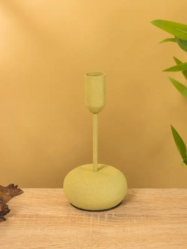 Подсвечник на 1 свечу текстурный "Оливковый" 8х8х15,5 см