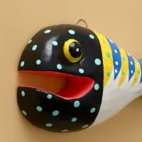 Панно "Рыба-хищник" дерево 20х12х4 см, цв. разноцветный