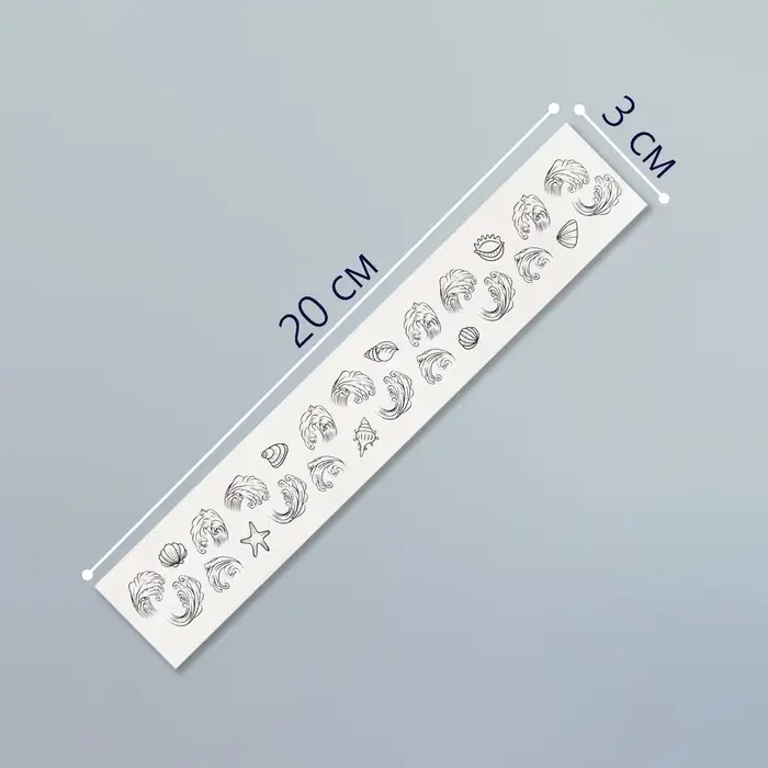 Переводная тату на тело чёрная &laquo;Браслет. Ракушки&raquo;, 20&times;3 см