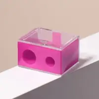 Точилка косметическая, с крышкой, двойная, МИКС