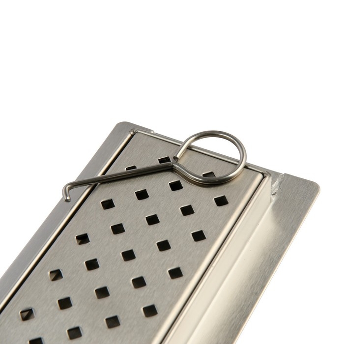 Трап ZEIN engr, c флaнцeм свободного вращ 360&deg;, 7*60 см, d=40/50 мм, нерж сталь, сатин