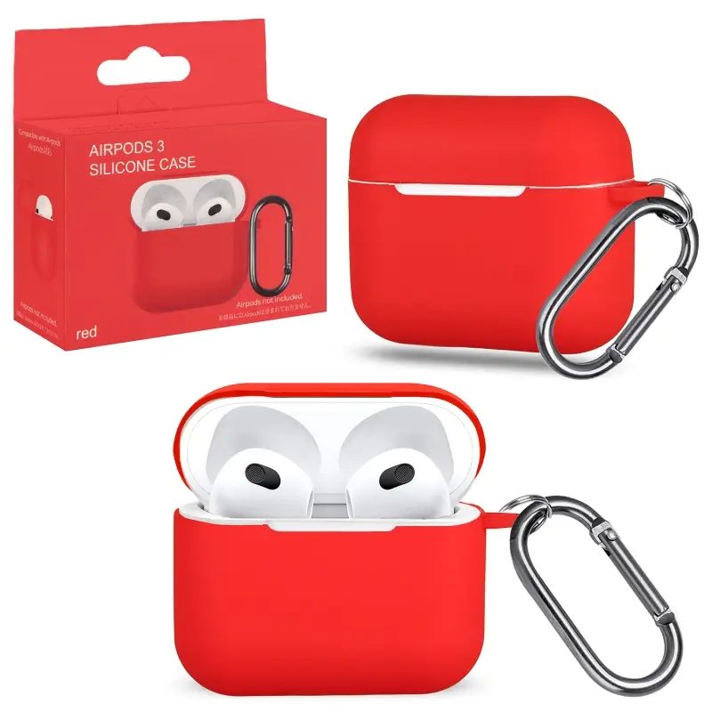 Чехол APods 3 с карабином №8 red