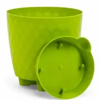 Кашпо с прикорневым поливом "Румба" 1,5 л, D14 см, h-14,5 см, цвет киви