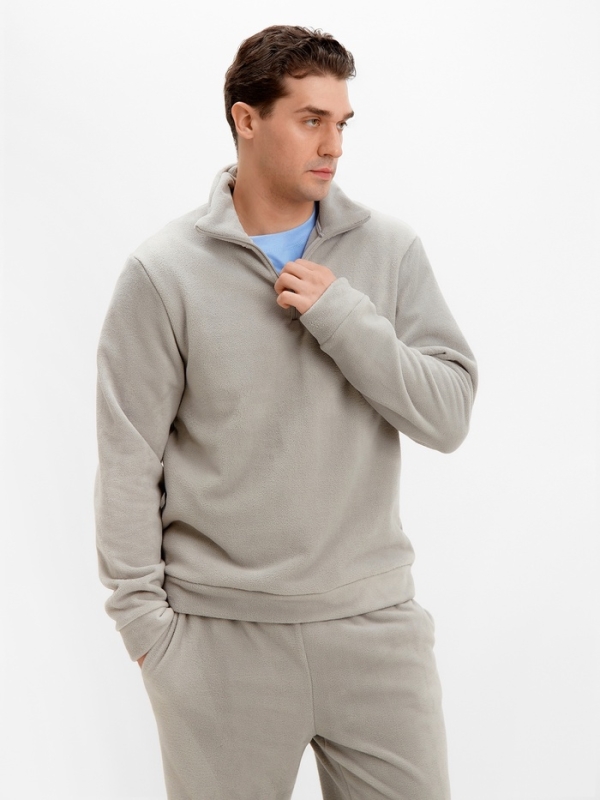 Джемпер флисовый мужской MINAKU: Fleece Soft цвет серый, р-р 54 Джемпер флисовый мужской MINAKU: Fleece Soft цвет серый, р-р 54