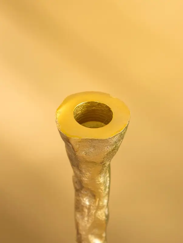 Подсвечник "Капель" алюминий 30 см, цв. золото