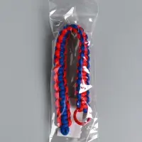 Брелок на карабине "Паракорд" шнур 0,5 см красно-синий 14,5х1,8х0,8 см