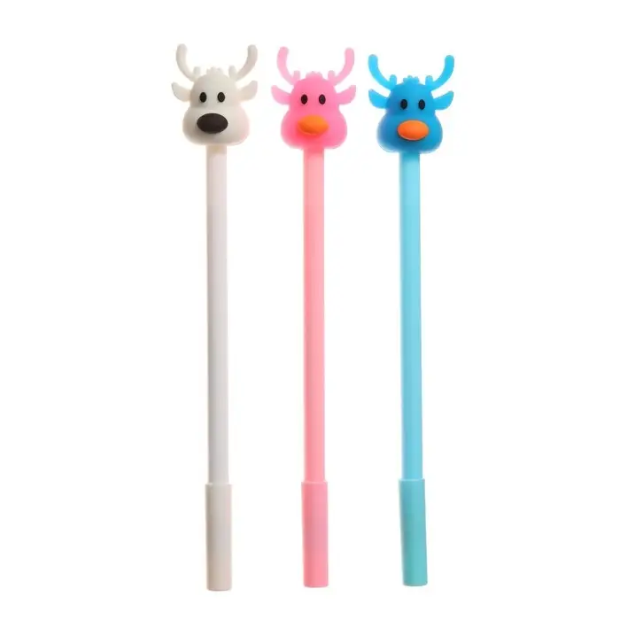 Ручка - прикол гелевая Calligrata &laquo;Олень&raquo;, неавтоматическая, чёрные чернила, 0.38 мм, подарочная, МИКС