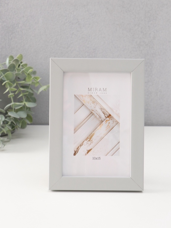 Фоторамка пластик "МИРАМ" 10х15 св. серый