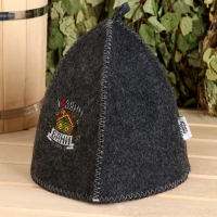 Набор банный: шапка и коврик  "Хозяин бани" в пакете