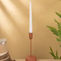 Подсвечник на 1 свечу текстурный "Терракотовый" 8х8х20 см