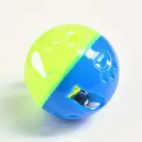 Шарик для кошек с бубенчиком "Рыбки и лапки", 3,8 см, жёлтый/синий