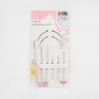 Иглы швейные, для кожи, 7.3/6.8/6.2/6/5.9/5.4/4.3/3.7 см, d=2/1/0.8/0.5 мм, 8 шт.