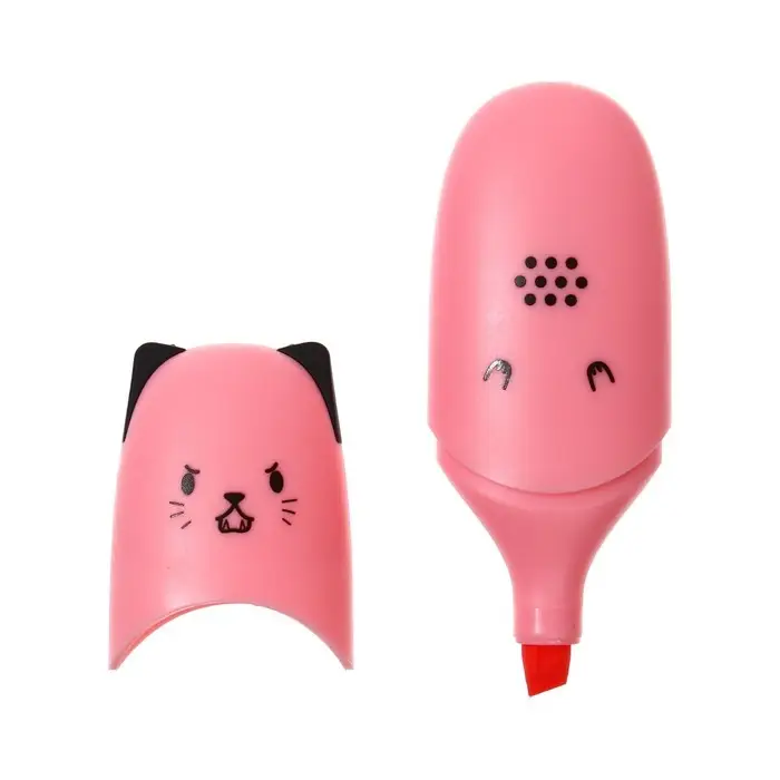 Маркер текстовыделитель мини 1-5мм BRAUBERG KIDS "CUTE CATS PASTEL", микс, в пласт банке