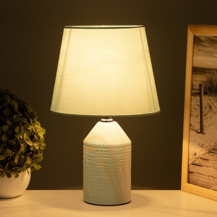 Лампа настольная "Жизель" 1х40Вт Е14 бирюзовый 20х20х32см