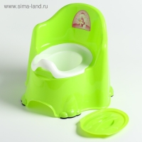 Горшок детский антискользящий &laquo;Комфорт&raquo; с крышкой, съёмная чаша, цвет салатовый