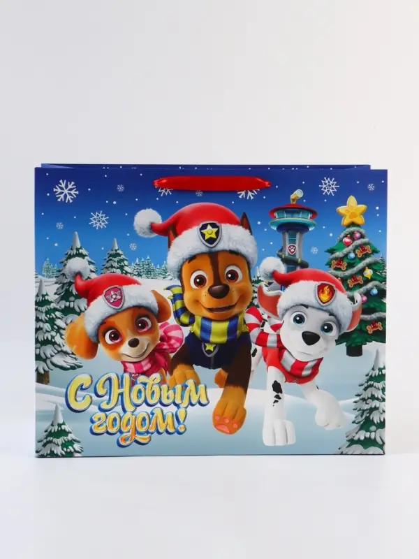 Пакет подарочный &laquo;С Новым годом!&raquo;, Щенячий патруль,  XL 40 &times; 49 &times; 19 см