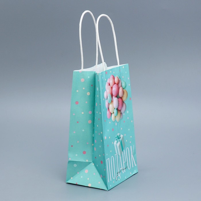 Пакет подарочный крафтовый, упаковка, &laquo;Подарок для тебя&raquo;, 12 х 21 х 9 см