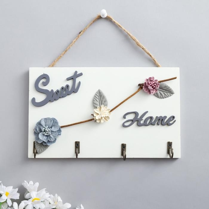 Крючки декоративные дерево "Цветочная ветвь" 12,5х22х3 см