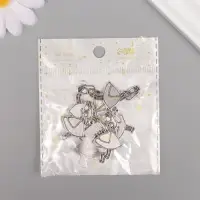 Металлический элемент, декоративная подвеска &laquo;Арт Узор. Алиса&raquo;, серебро, 3.2&times;2 см