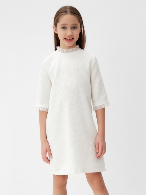 Платье нарядное детское MINAKU: PartyDress, цвет белый, рост 134 см Платье нарядное детское MINAKU: PartyDress, цвет белый, рост 134 см