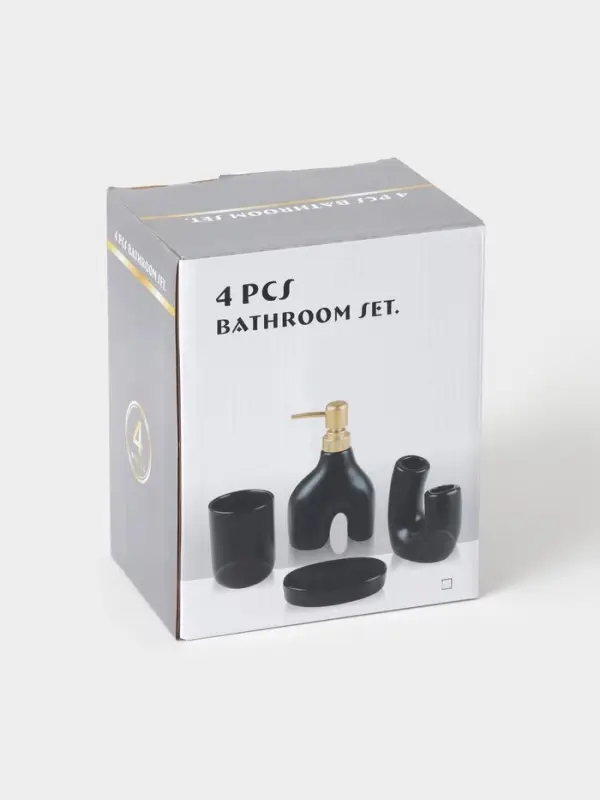 Набор для ванной "Равновесие", 4 предмета (мыльница, дозатор для мыла, 2 стакана)