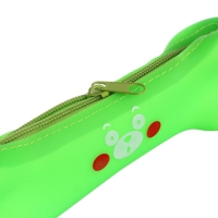Пенал школьный "Кость" на молнии, силиконовый, салатовый
