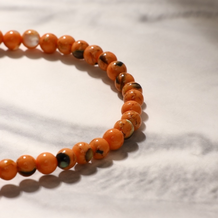 Браслет шар №4 &laquo;Варисцит&raquo;, цвет оранжевый, 8см