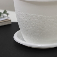 Горшок с поддоном &laquo;Розалия&raquo;, 1.2 л, белый