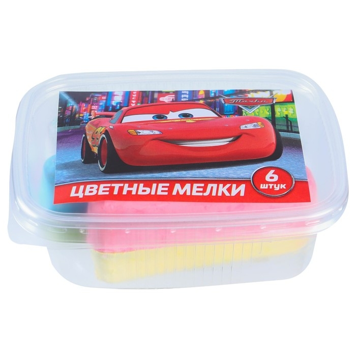 Мелки цветные , Тачки, 6 цветов Мелки цветные , Тачки, 6 цветов