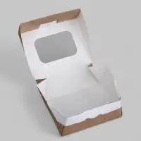 Коробка складная, с окном, крафтовая, 9&times;7&times;4 см