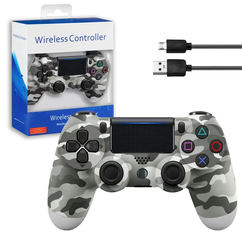 Джойстик PS4 DualShock беспроводной AA хаки серый (no logo)