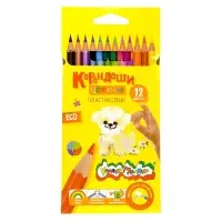 Карандаши 12 цветов "Каляка-Маляка", шестигранные, пластиковый корпус