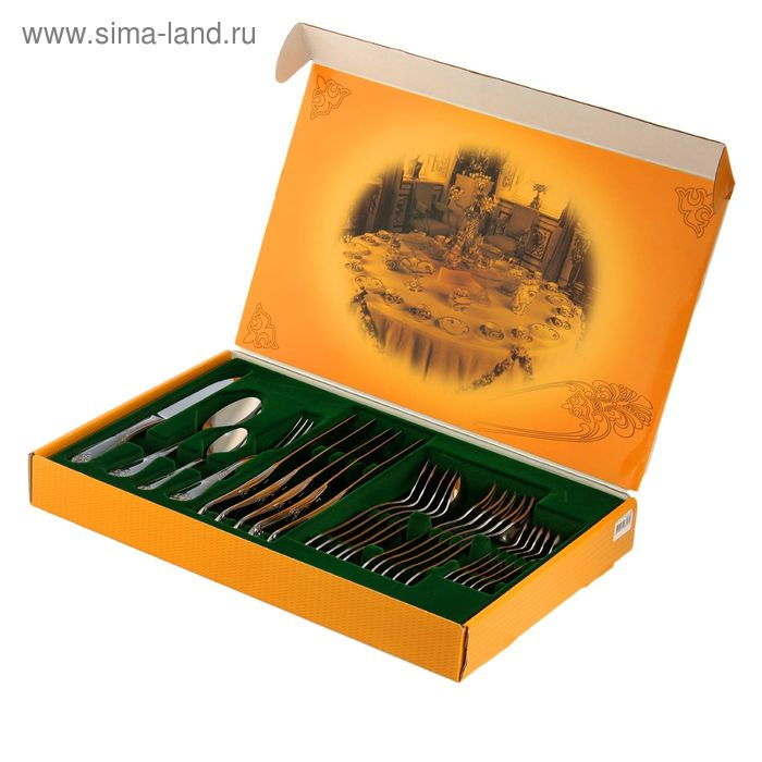 Набор столовых приборов &laquo;Дворцовый&raquo;, 24 предмета, декоративная коробка