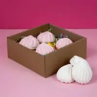 Коробка сборная без печати крышка-дно бурая с окном 14,5 х 14,5 х 6 см