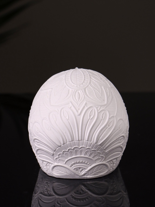 Фигура "Череп с орнаментом" 6х5х5 см, натуральный