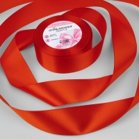 Лента атласная, 40 мм &times; 23 &plusmn; 1 м, цвет алый