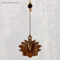 Музыка ветра металл "Ганеша на медальоне" 3 колокольчика 43 см