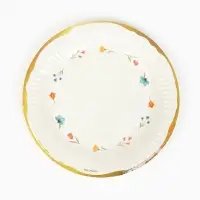 Тарелка одноразовая бумажная &laquo;Керамика с цветами&raquo;, 18 см