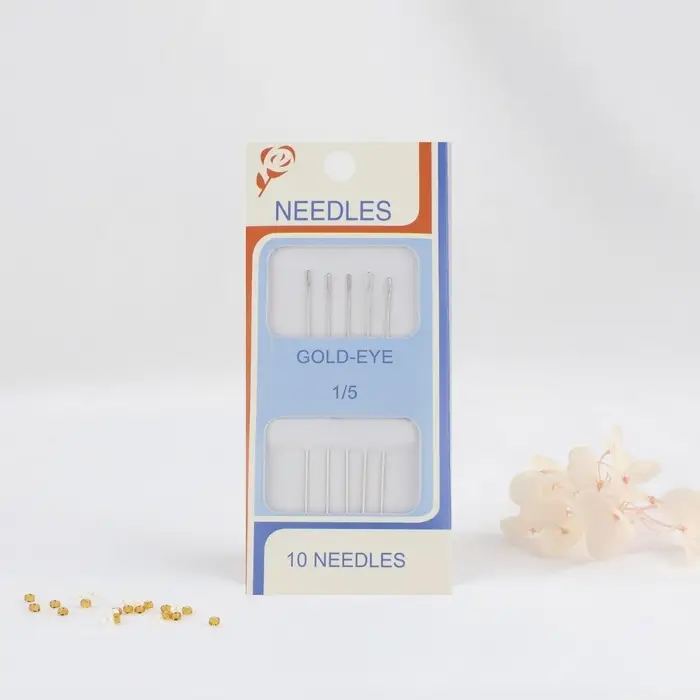 Иглы швейные для бисера, d=0.55 мм, 5.5 см, 5 шт.