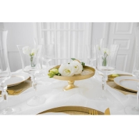 Блюдо сервировочное для торта &laquo;Кувшинка&raquo;, d=21 см, на ножке, цвет золотой