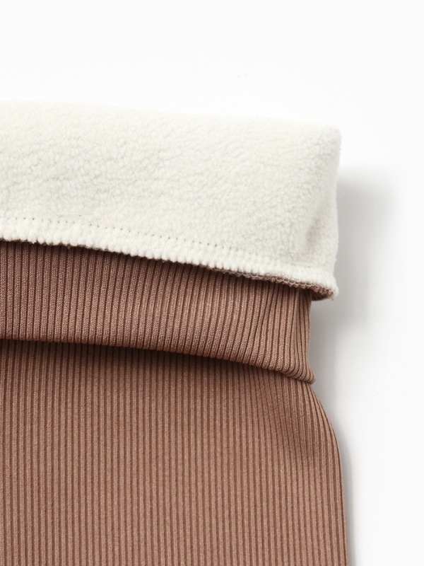 Леггинсы для девочки на флисе Collorista, цвет коричневый, рост 152 см