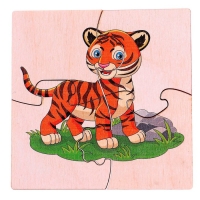 Фигурные пазлы из дерева &laquo;Дикие животные&raquo; 10 пазлов в наборе