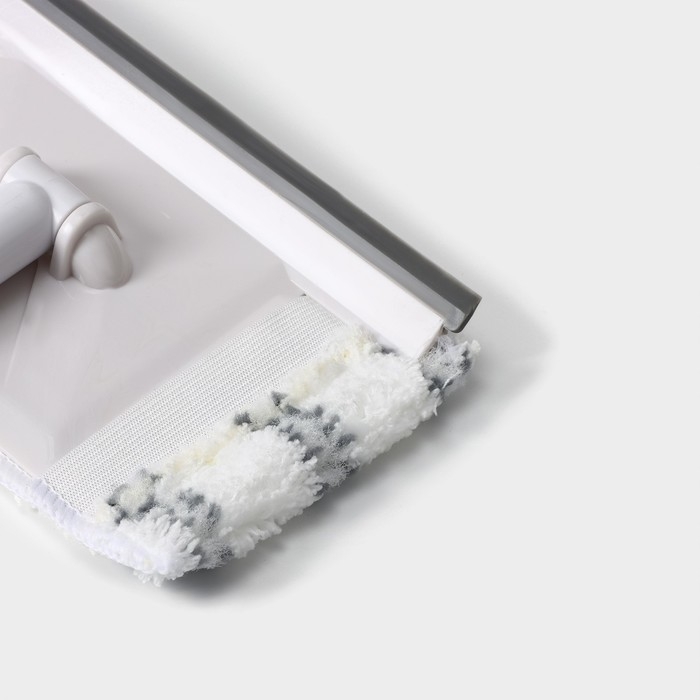 Щётка для окон Raccoon, телескопическая алюминиевая ручка 59(103) см, водосгон 20,5 см, насадка из микрофибры 20,5&times;12 см