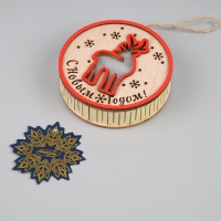 Ёлочная игрушка &laquo;С новым годом&raquo;, от батареек, свечение тёплое белое